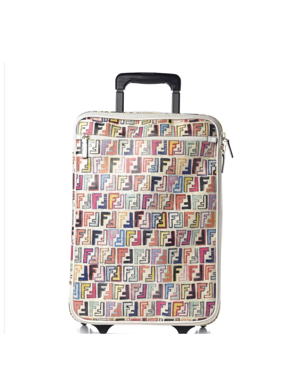 Auth RARE Fendi Zucca Multicolor Carry-On Rolling Case Luggage travel bag case